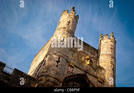 Monkbar - part of the city walls, York, UK. Stock Photo