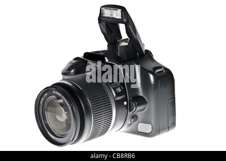 Black DSLR Camera isolated on white background Stock Photo - Alamy
