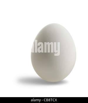 studio photography of a simple clean white egg isolated on white, with shadow and clipping path Stock Photo