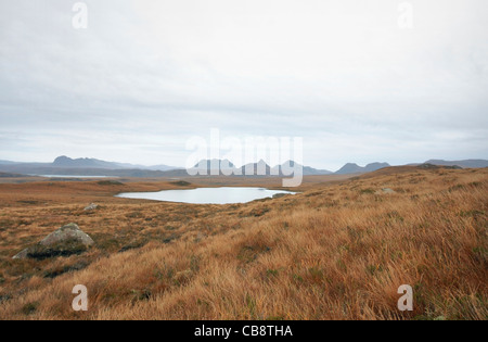 panoramic grassland scenery in Scotland Stock Photo
