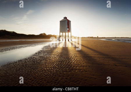 Wooden Lighthouse. Burnham-on-Sea. Somerset. England. UK. Stock Photo