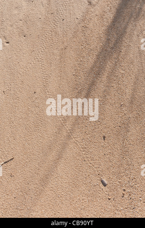 Patterns created in drifting sand from wind moving grass and small pebbles Stock Photo