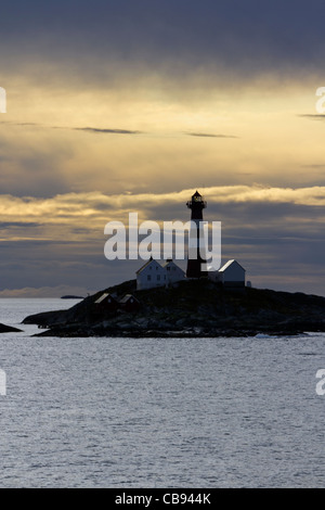 Landegode Lighthouse on the islet Store Eggeloysa, built in 1902. Stock Photo