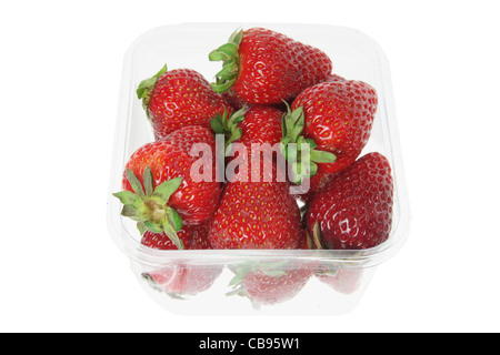 Strawberries in Plastic Box Stock Photo