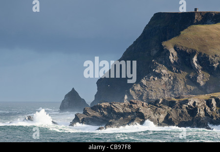 Waves breaking on the rugged County Donegal coastline near Glen Head County Donegal,