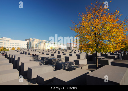The Memorial to the Murdered Jews of Europe in Berlin, Germany; Denkmal für die ermordeten Juden Europas Stock Photo