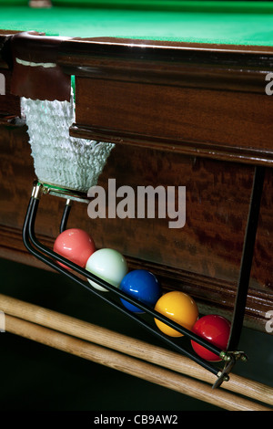 Snooker balls, Billiards Room, Royal Automobile Club, London, UK Stock Photo