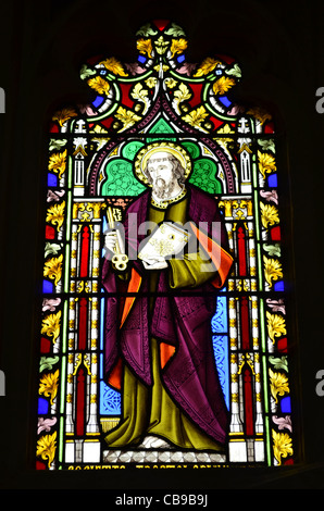 Stained Glass, St. Mary's Church, Kempsford, Gloucestershire, Cotswolds, UK Stock Photo
