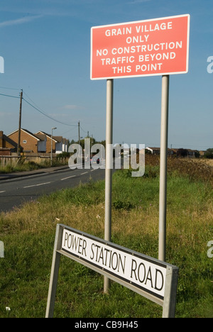 Power Station Road village of Grain. Isle of Grain. Kent Uk England 2010s 2011 HOMER SYKES Stock Photo