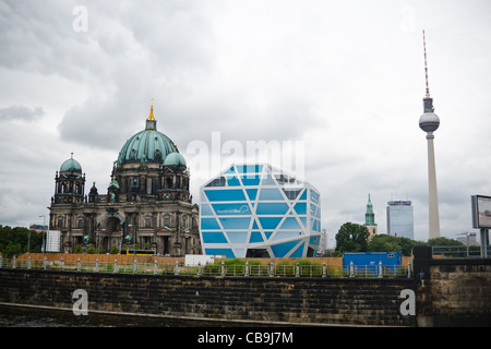 Humboldt box, Berliner Dom and Tv tower. Mitte, Berlin, Germany. Stock Photo