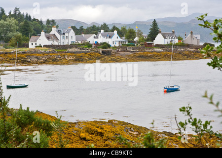 View of Plockton from across the harbour on Loch Carron in Wester Ross,Scotland Stock Photo