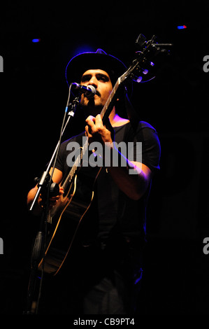 Alessandro Mannarino and his band perform in Frascati (Rome) Stock Photo