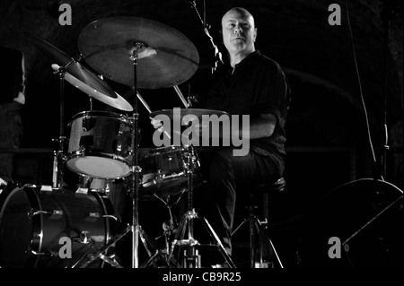 Roberto Gatto and his jazz band perform in Monte Compatri (Rome) Stock Photo