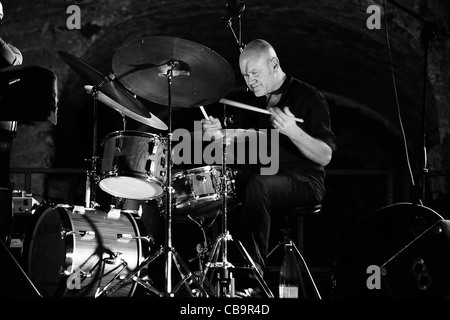 Roberto Gatto and his jazz band perform in Monte Compatri (Rome) Stock Photo