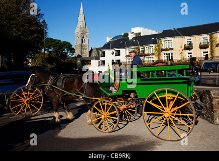 Tourist Jaunting Car in Killarney Town, County Kerry, Ireland Stock Photo