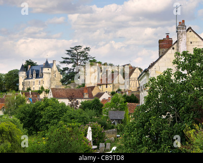 Montresor village, Loire Valley, France with the Chateau in the background Stock Photo