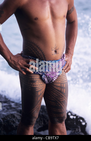 Western Samoa, tattooed male Stock Photo - Alamy