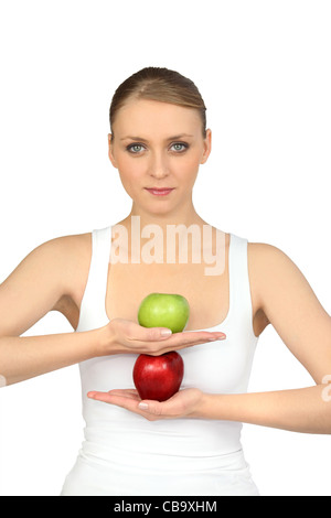 ballerina and apples Stock Photo