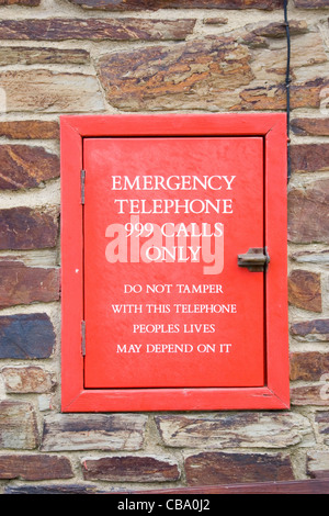 Emergency Telephone 999 calls only, do not tamper with this telephone peoples lives may depend on it Stock Photo