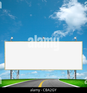 Highway and blank billboard Stock Photo