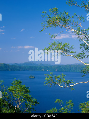 Lake Mashu and Mount Syaridake, Teshikaga, Hokkaido, Japan Stock Photo