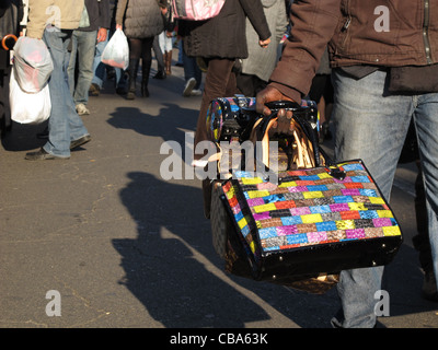 Selling Fake Designer Bags On The Street In Rome Italy Stock Photo