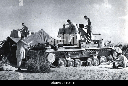 British WW11 A9 Valentine cruiser tank. North Africa. Stock Photo