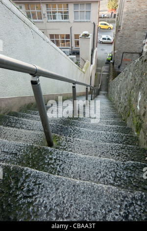 Looking down Jacob's ladder steps in Falmouth Cornwall UK Stock Photo