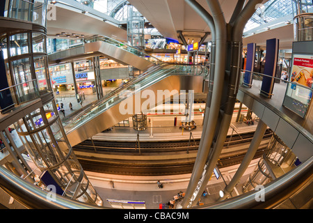 Hauptbahnhof -  Main Railway Station of Berlin, Germany. Stock Photo