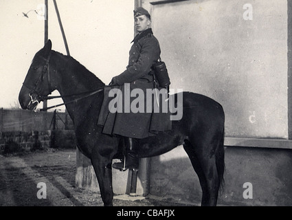 A German mounted soldier of WW11 Stock Photo