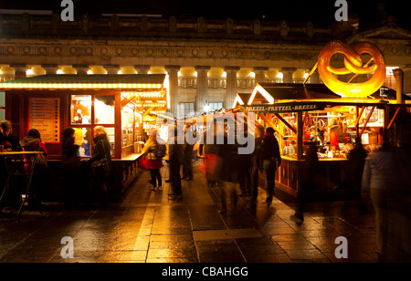 Edinburgh traditional Christmas German Market, The Mound Scotland UK Europe Stock Photo