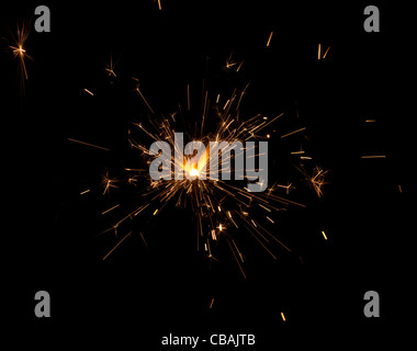 christmas sparkler isolated on black background Stock Photo