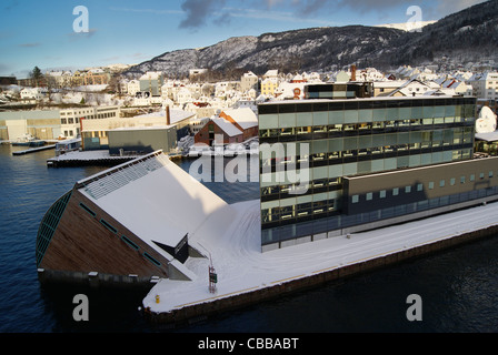 Bergen Harbour, Norway in Winter Stock Photo