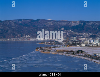 Lake Suwa, Suwa, Nagano, Japan Stock Photo