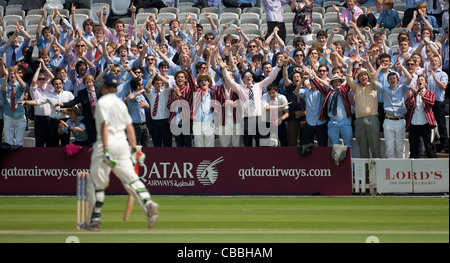 Eton verses Harrow cricket match at Lords in London.  Picture by James Boardman. Stock Photo