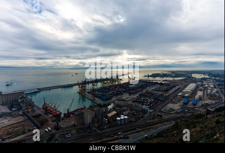 View over the Port of Barcelona from the Castell de Montjuic, Barcelona, Catalunya, Spain