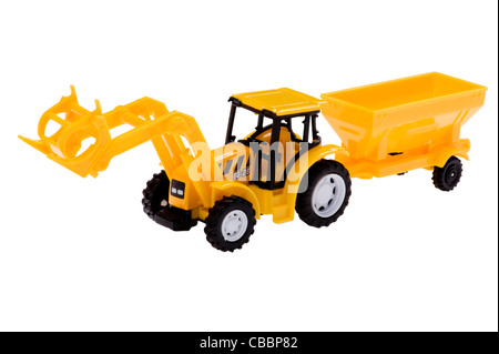 object on white - isolated toy excavator Stock Photo