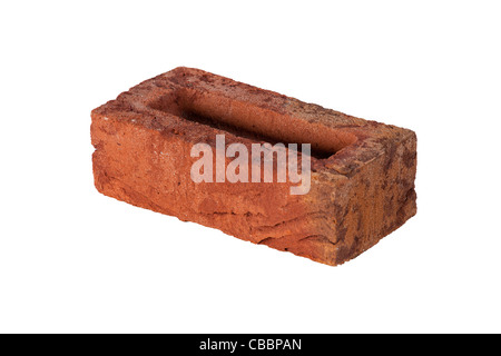 red handmade brick isolated on the white background Stock Photo