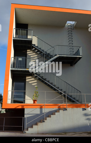 Fire escape on modern building Stock Photo