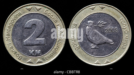 2 Convertible Marka coin, Bosnia and Herzegovina, 2003 Stock Photo