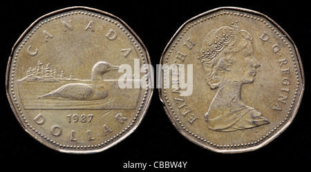 1 Dollar coin, Canada, 1987 Stock Photo