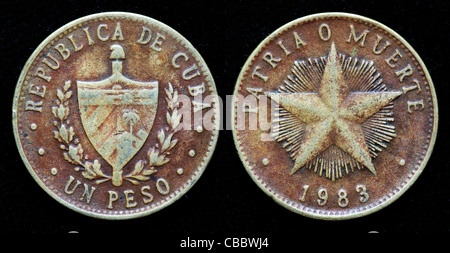 1 Peso coin, Cuba, 1983 Stock Photo