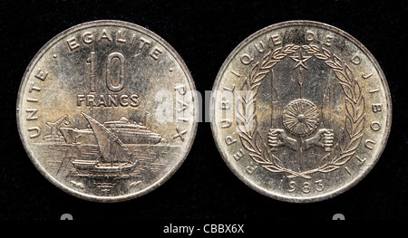 10 Francs coin, Djibouti, 1983 Stock Photo