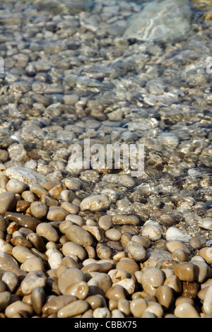 Pebbles in Adriatic Sea, Croatia Stock Photo