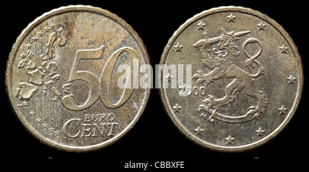 50 Euro cent coin, Finland, 2000 Stock Photo