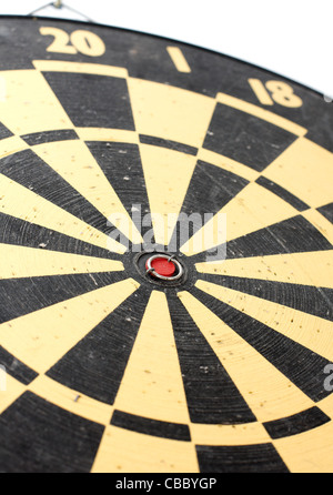 Detail of a heavily used darts board Stock Photo