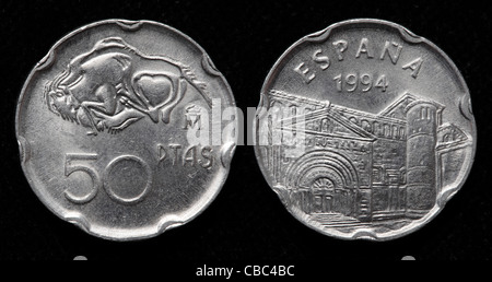 50 pesetas coin, Spain, 1994 Stock Photo