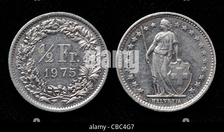 Half Franc coin, Switzerland, 1975 Stock Photo