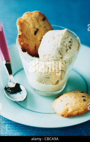 Lavender honey ice cream Stock Photo