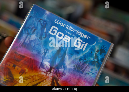 Goa Gill (Famous DJ) CDs for sale Anjuna Beach, Goa, India Stock Photo